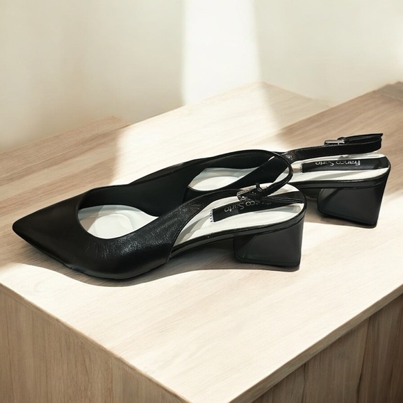 Franco Sarto Racer Slingback Pumps - Black - size: 7.5 Wide (EU 38), New - Picture 2 of 10